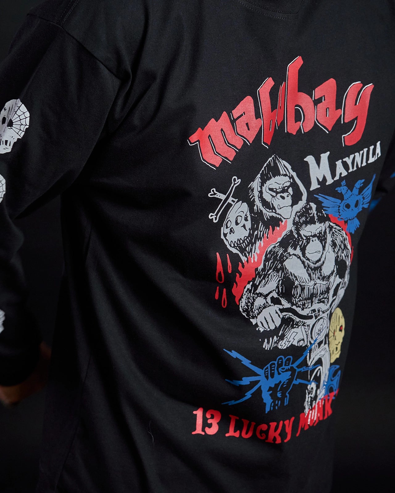 Mabuhay Maynila & 13 Lucky Monkey Tuwing Linggo Longsleeve T-shirt